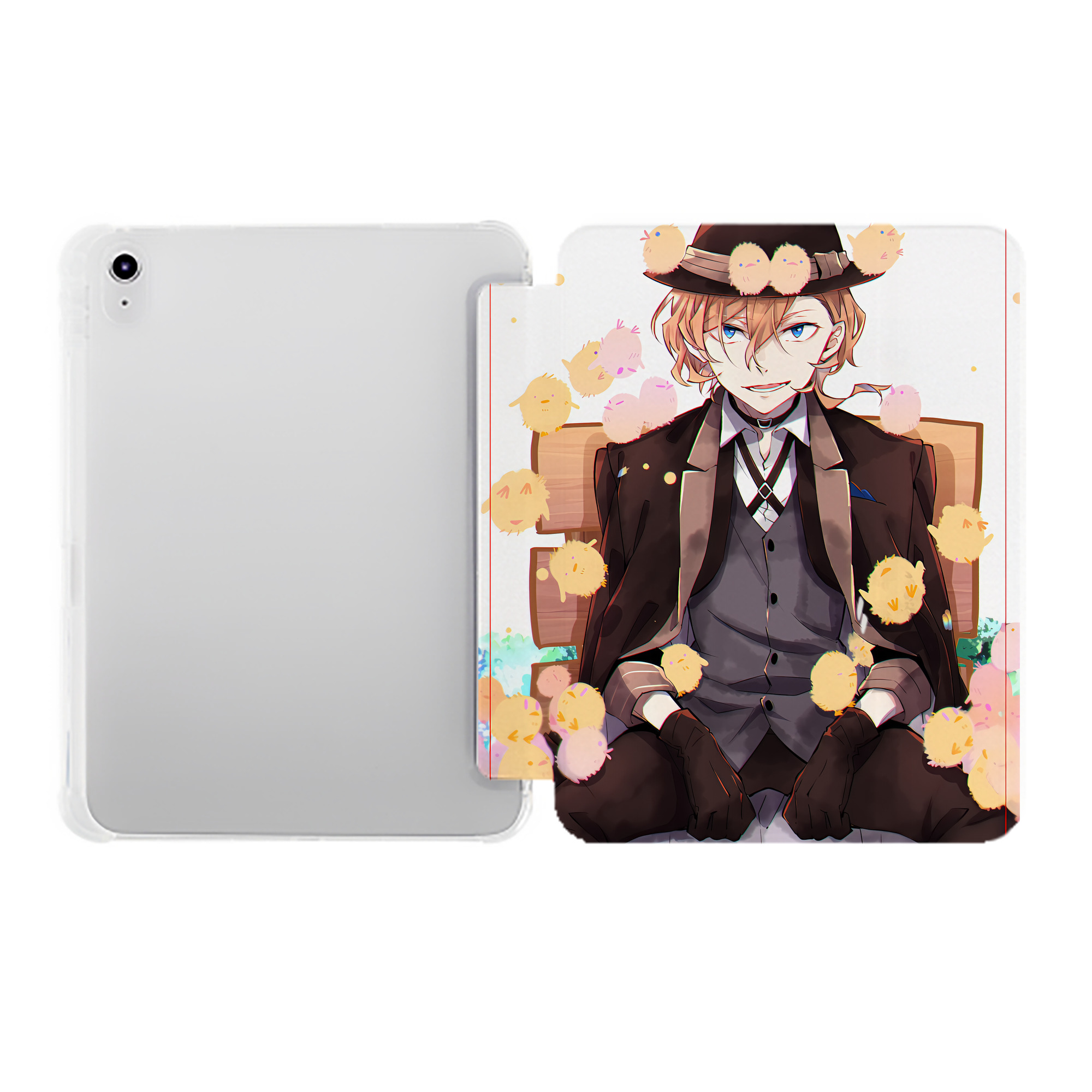 （画像用） 文豪ストレイドッグス Bungo Stray Dogs IPad ケース ペン収納付き 三つ折りスタンド PUレザー×シリコン 対応機種9.5/10.5/10.9インチ